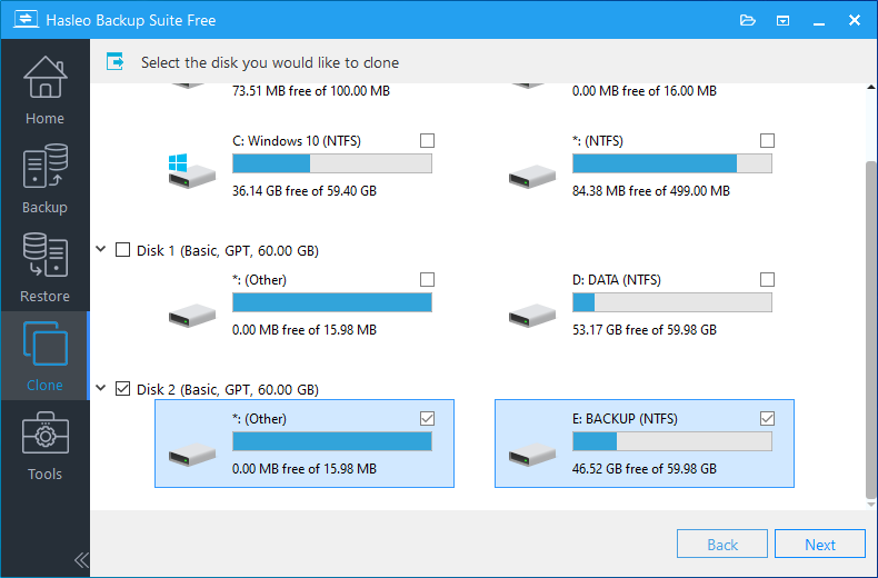 disk clone select source disk