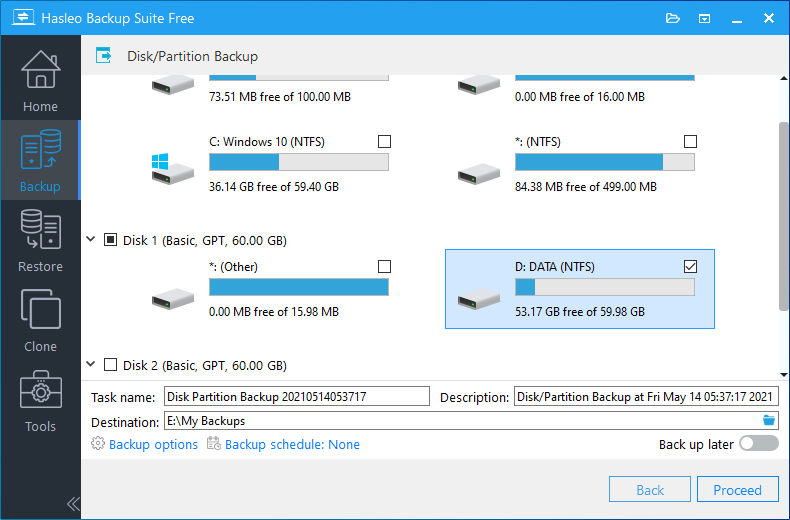 Modify disk/partition parameters