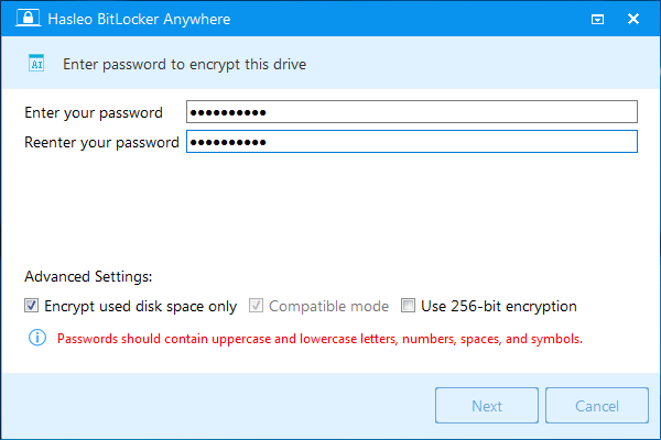 enter encrypt password