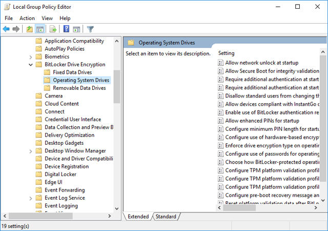 bitlocker drive encryption policy