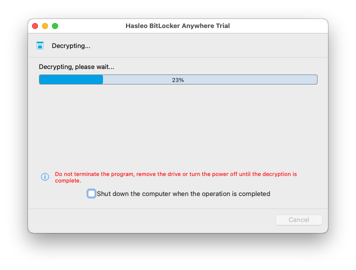 decrypting bitlocker drive