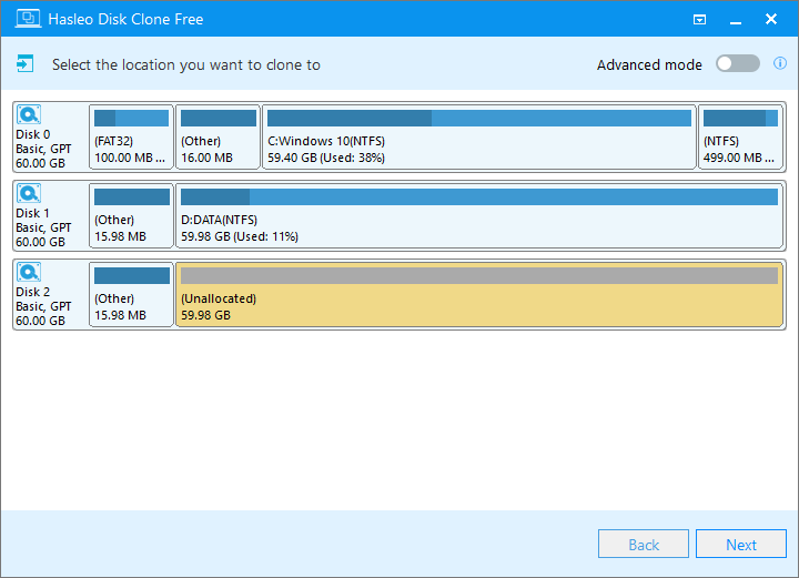 partition clone select destination partition