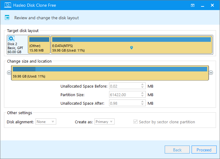 sector by sector clone disk edit disk layout