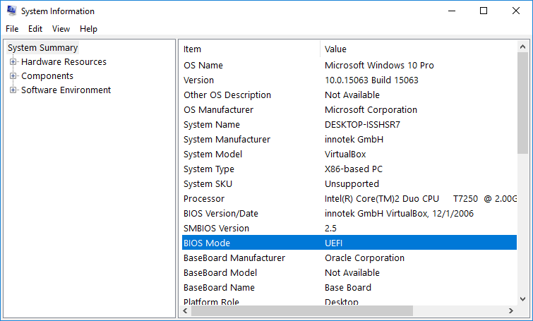 uefi bios mode