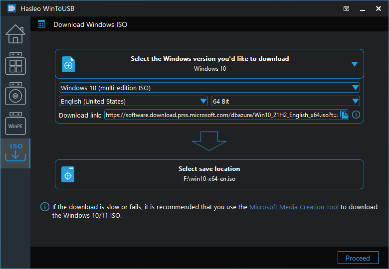 Choose ISO save path