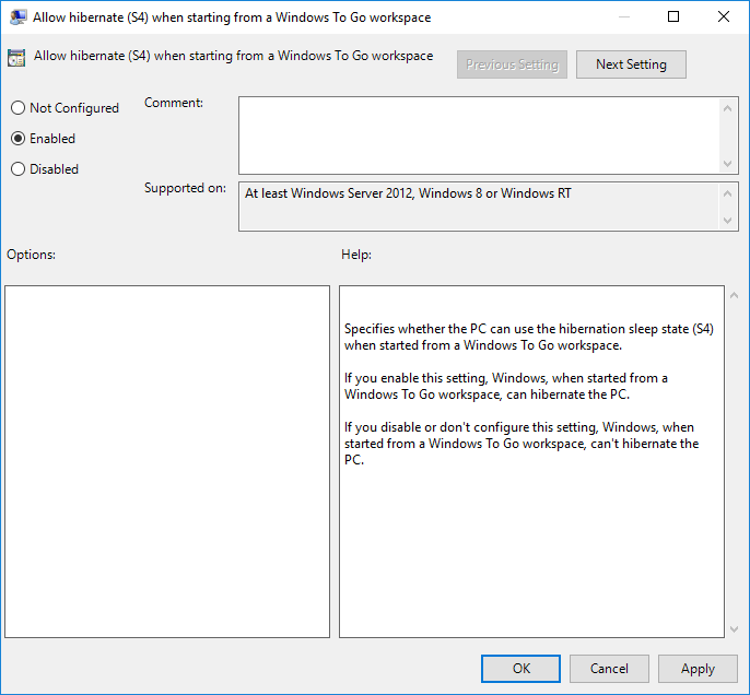 gpedit enable or disable hibernate