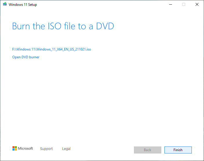 download ISO file completed