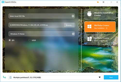 EaseUS Windows To GO Creator